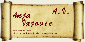 Anja Vajović vizit kartica